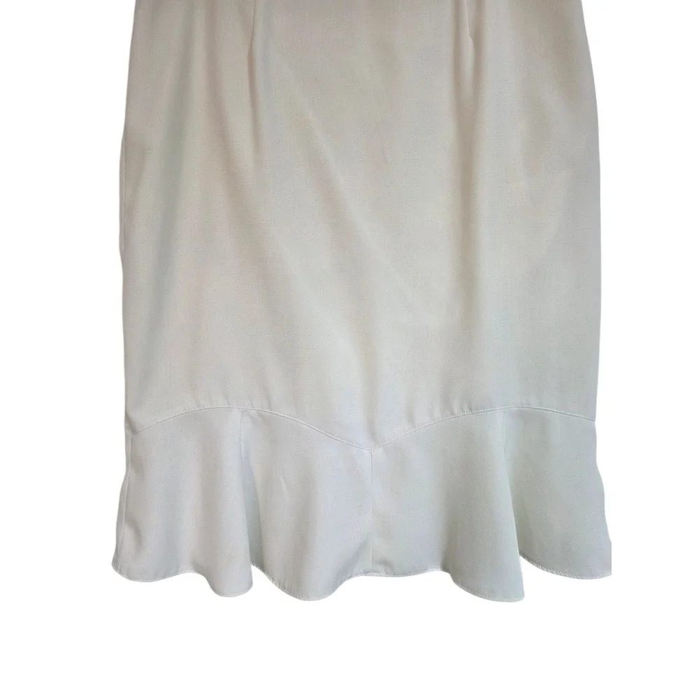 Classic Cream Mermaid Midi Skirt - Size 12‎ - Ruffle Flounce Hem - Professional